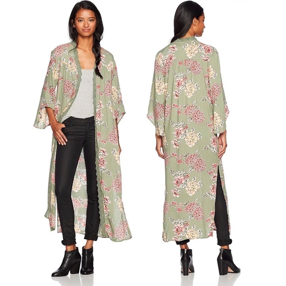 Angie Womens Boho Long Duster Kimono Cardigan